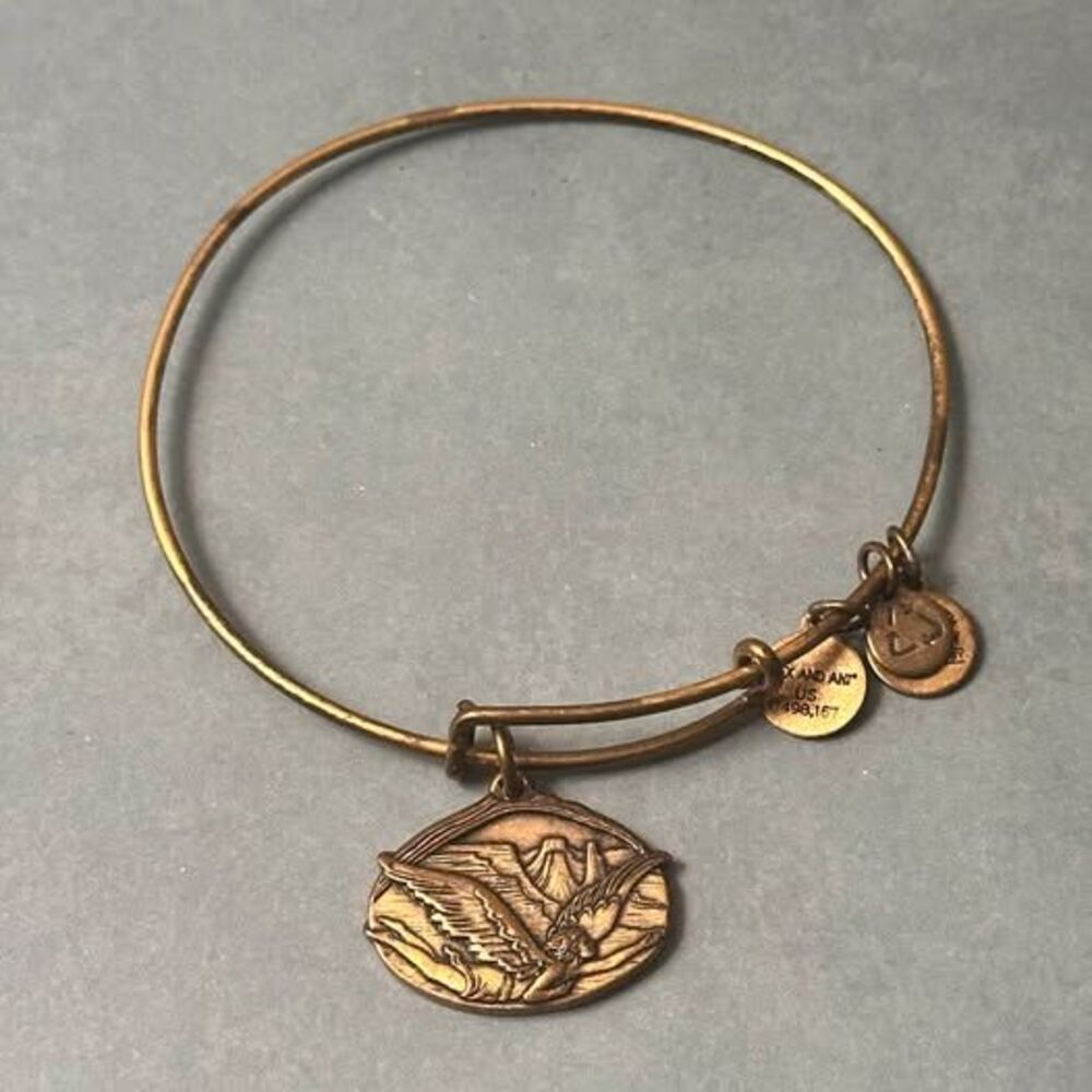 Alex and Ani Guardian of Freedom Expandable Wire Bangle Bracelet Rafaelian Gold